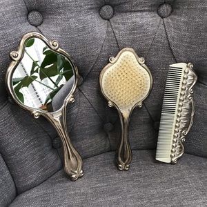 Antique Silver Plated Brush Set